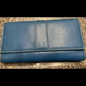 Vintage Blue Coach Leather Wallet
